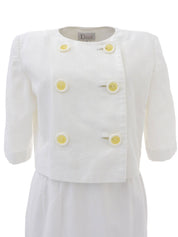 コットンノーカラーセットアップ ホワイト