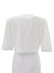 コットンノーカラーセットアップ ホワイト