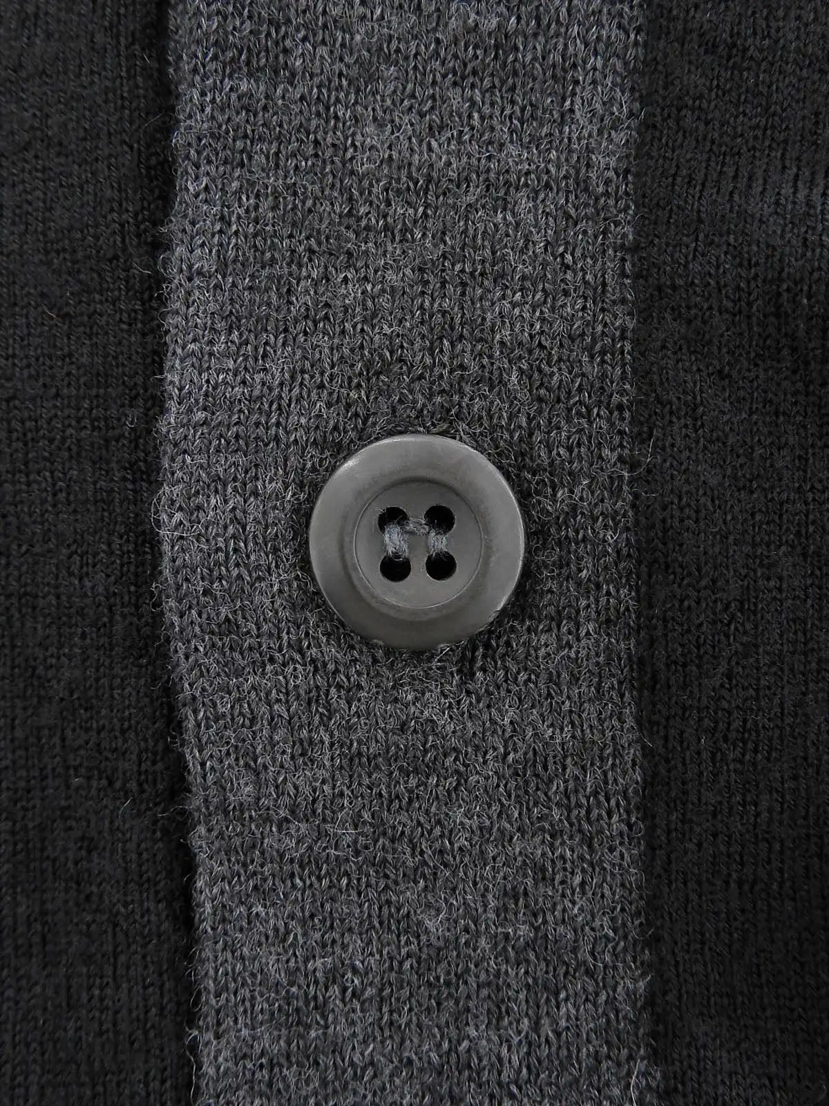 Two-tone wool cardigan in black/gray