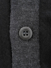 Two-tone wool cardigan in black/gray