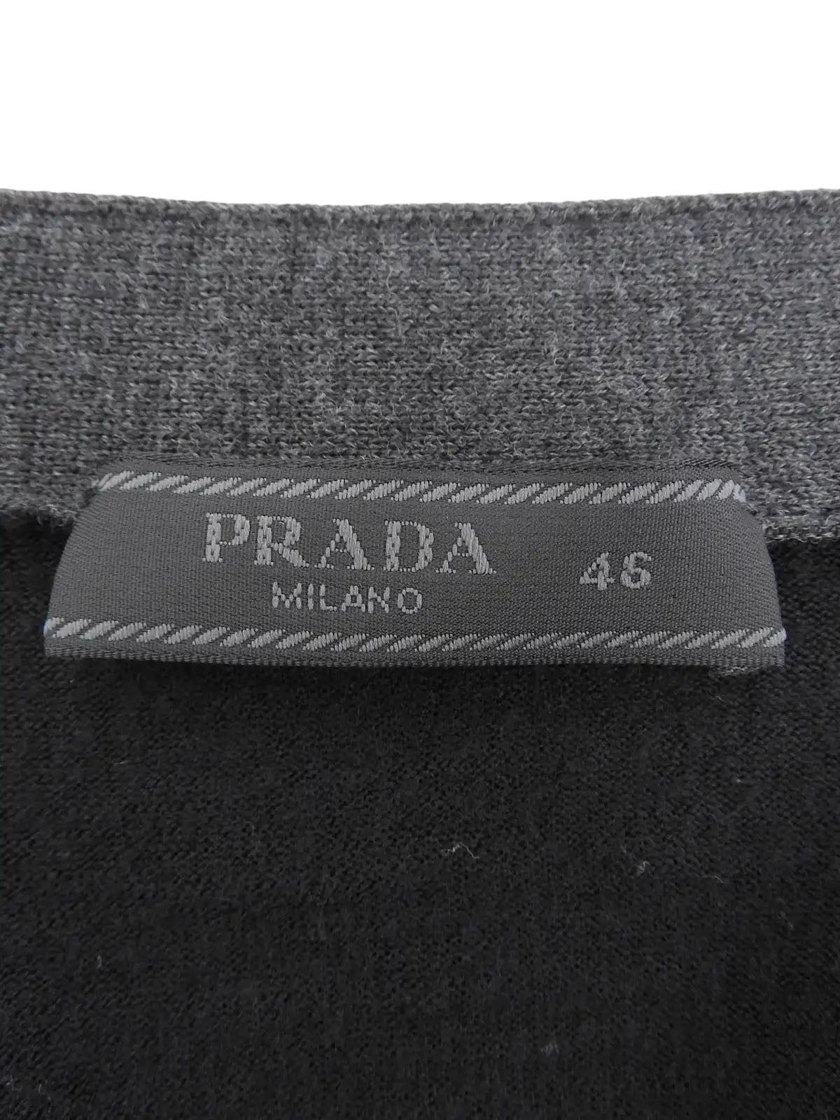 Two-tone wool cardigan in black/gray
