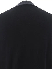 Two-tone wool cardigan in black/gray