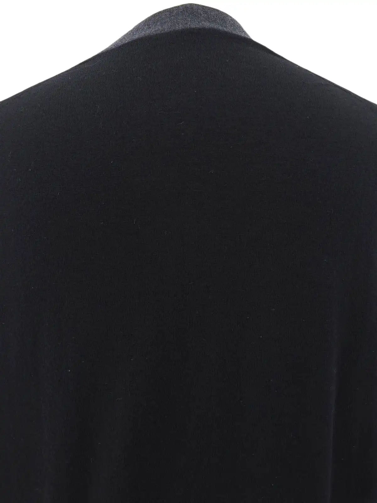 ウールバイカラーカーディガン ブラック/グレー