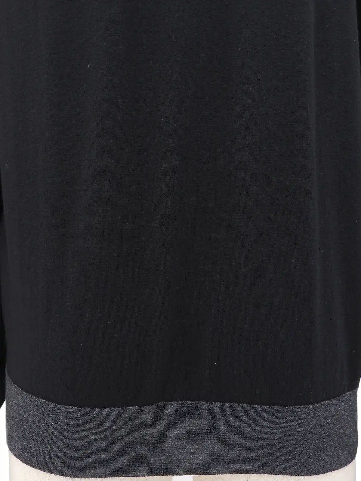 Two-tone wool cardigan in black/gray