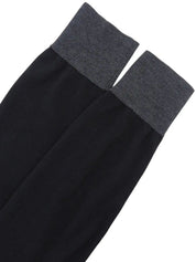 Two-tone wool cardigan in black/gray