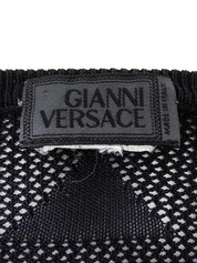 メッシュトライアングパターントップス ブラック