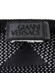 Mesh Triangle Pattern Top in Black
