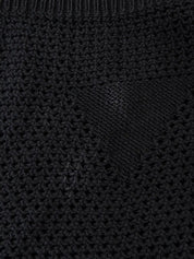 メッシュトライアングパターントップス ブラック