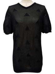 Mesh Triangle Pattern Top in Black