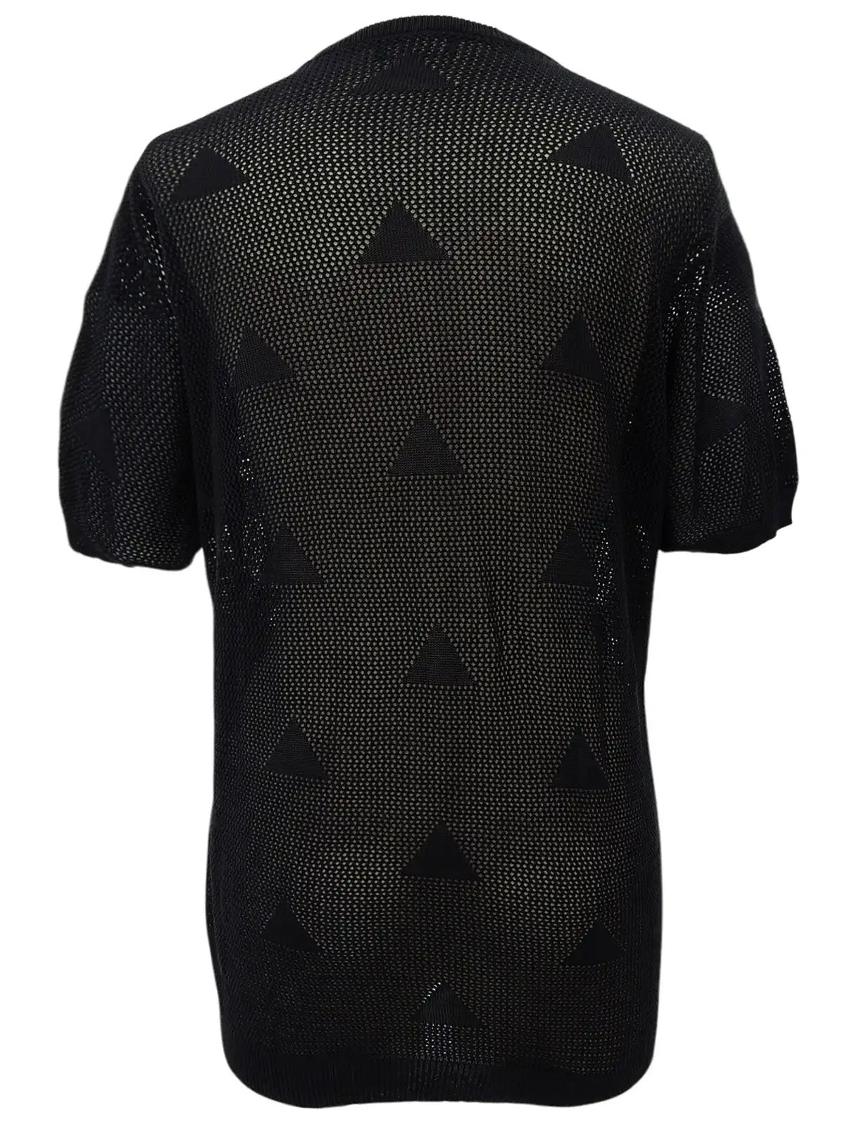 メッシュトライアングパターントップス ブラック