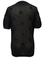 メッシュトライアングパターントップス ブラック