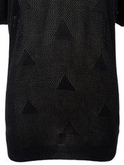 黑色网眼三角图案上衣