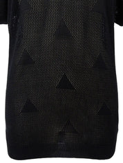 メッシュトライアングパターントップス ブラック