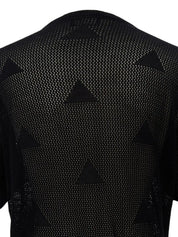 Mesh Triangle Pattern Top in Black