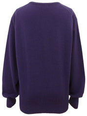 Purple Logo Emblem Knit Top