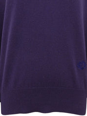 Purple Logo Emblem Knit Top