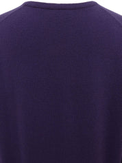 Purple Logo Emblem Knit Top
