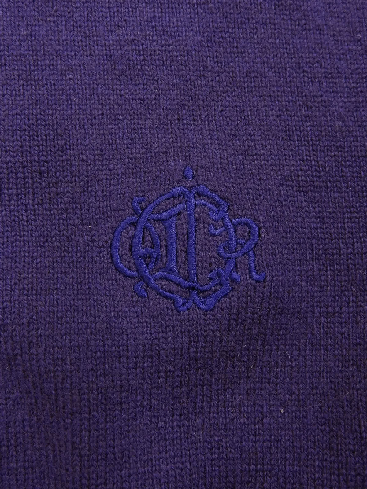 Purple Logo Emblem Knit Top