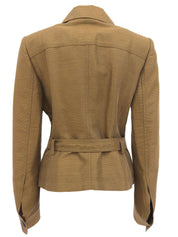 Bamboo Belt Logo Button Jacket in Ocher