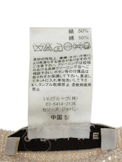 ロゴボタンクロシェカーディガン　ベージュ