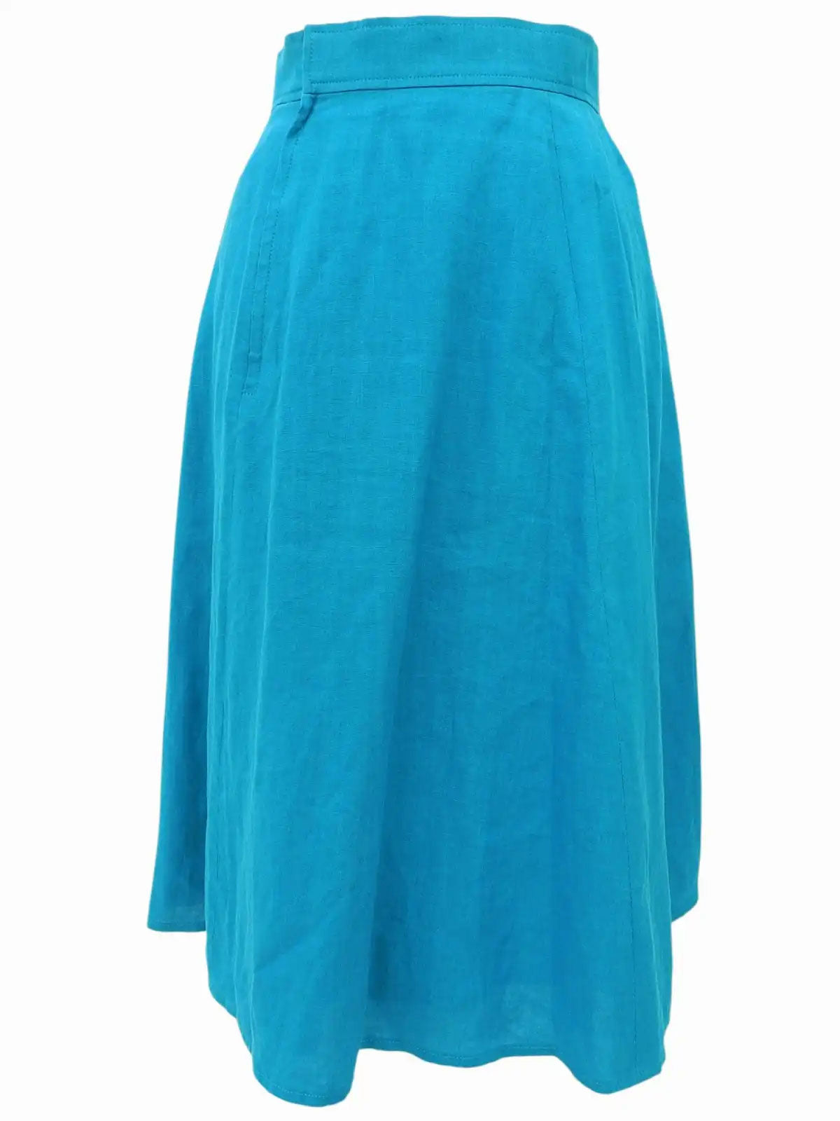 No-collar short-sleeve set up turquoise blue