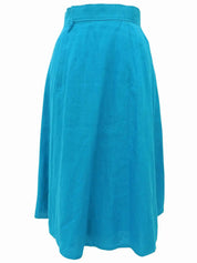 No-collar short-sleeve set up turquoise blue