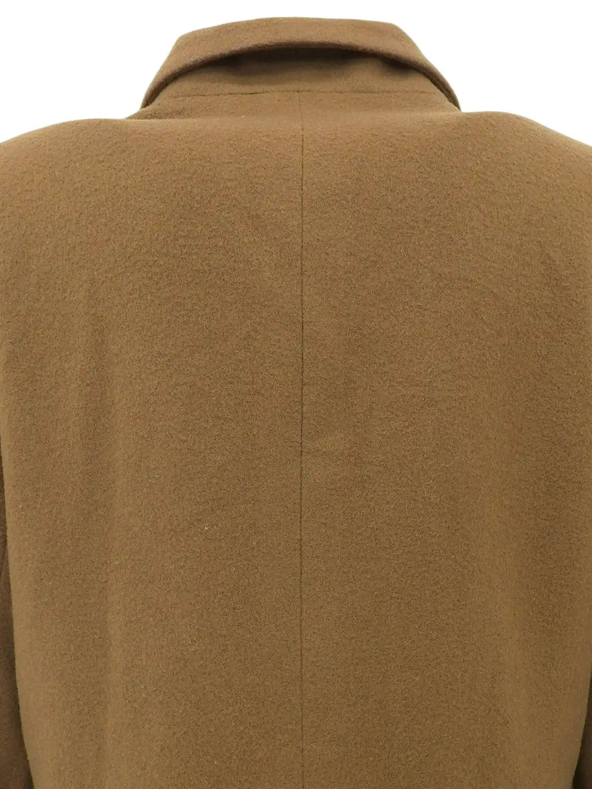 Wool logo button double-breasted jacket in camel