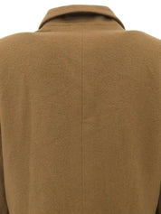 Wool logo button double-breasted jacket in camel