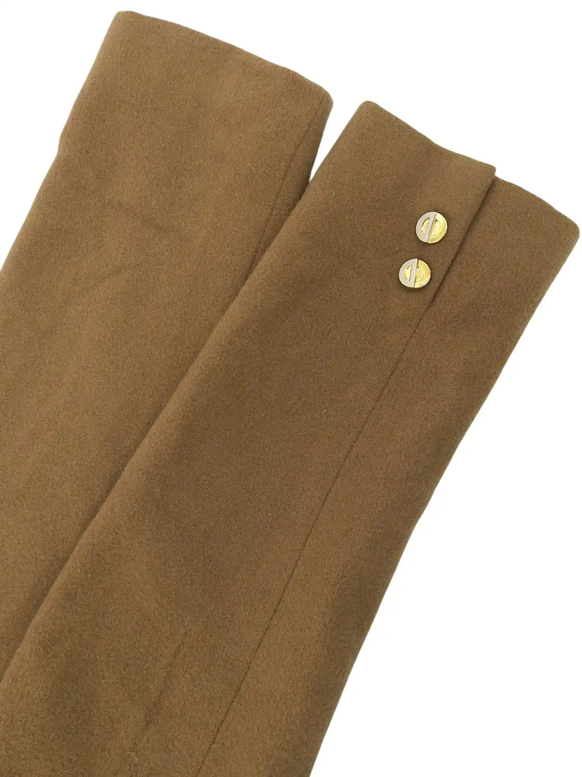 Wool logo button double-breasted jacket in camel