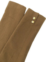 Wool logo button double-breasted jacket in camel
