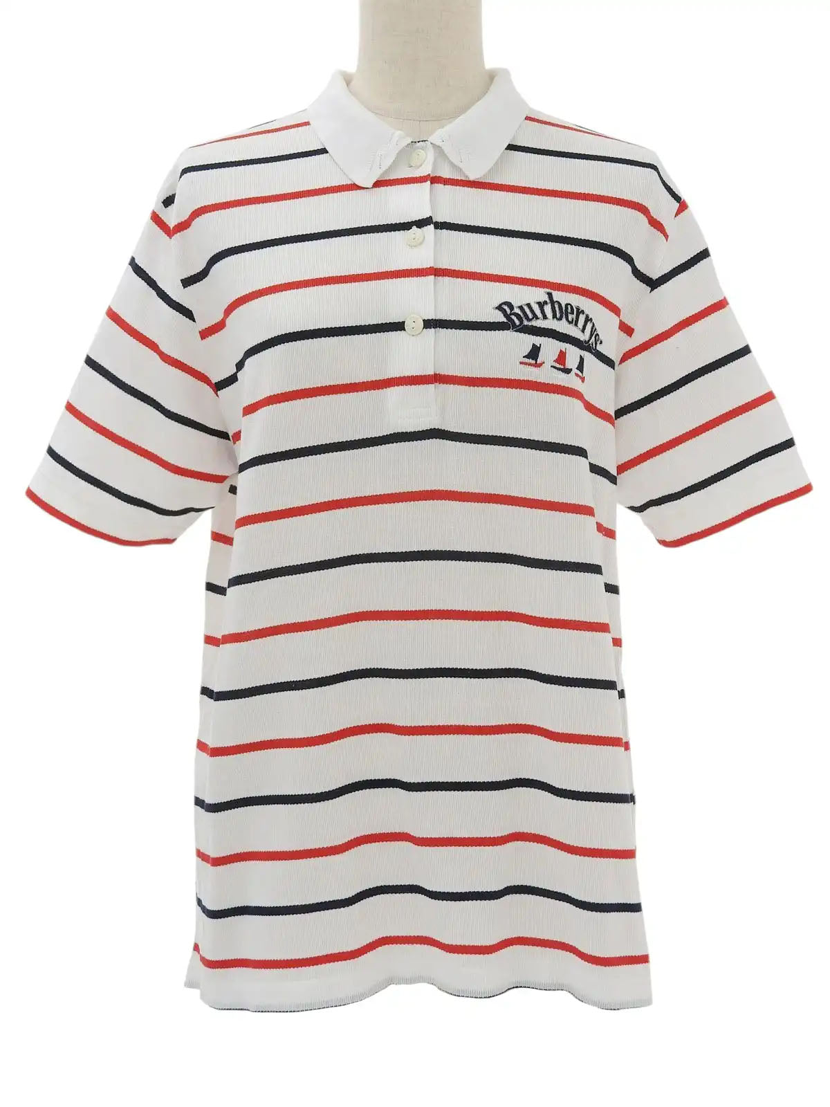 白色/海军蓝/红色边框图案刺绣logo Polo衫