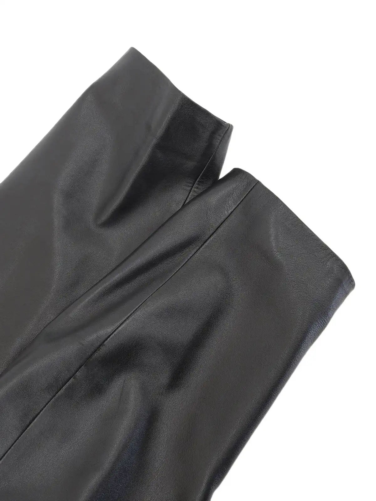 Leather logo button jacket in black