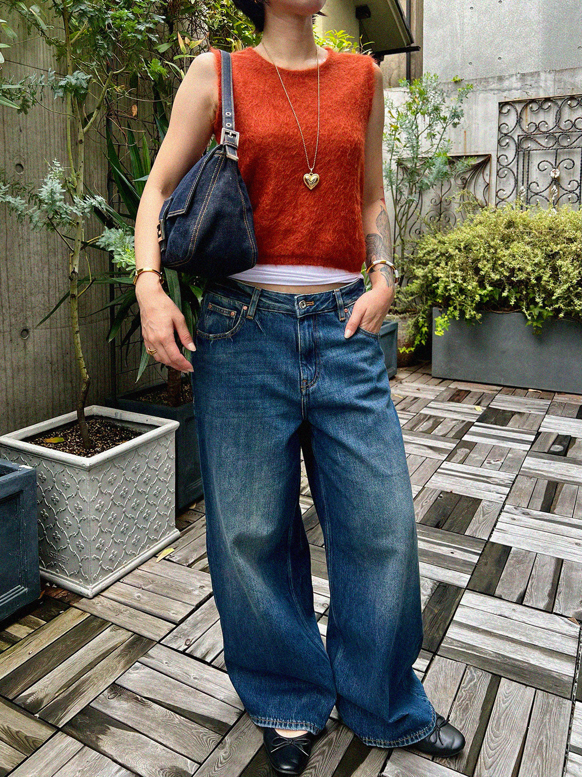 モヘアベスト オレンジ