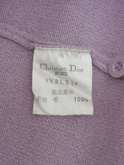 Logo Embroidered Long Sleeve Polo Shirt in Lavender