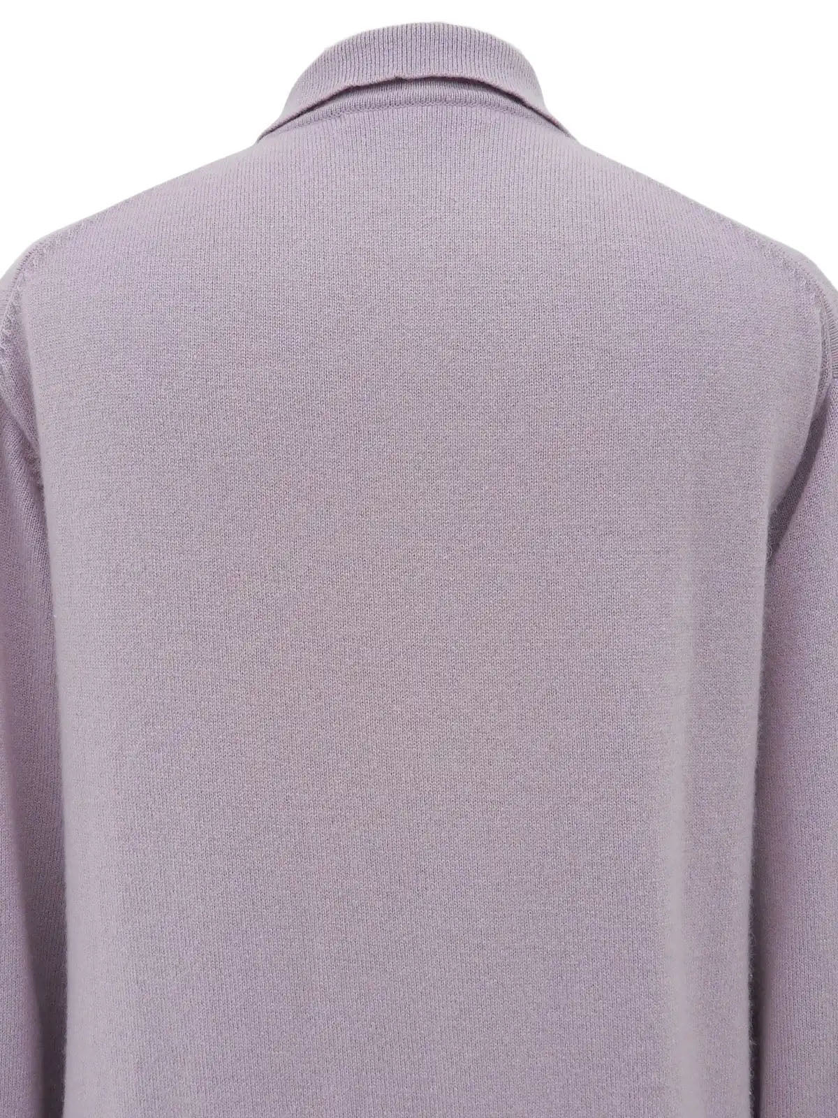 Logo Embroidered Long Sleeve Polo Shirt in Lavender