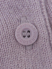 Logo Embroidered Long Sleeve Polo Shirt in Lavender