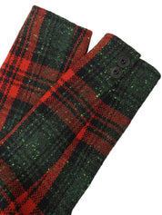 チェックパターンウールコート　レッド／グリーン