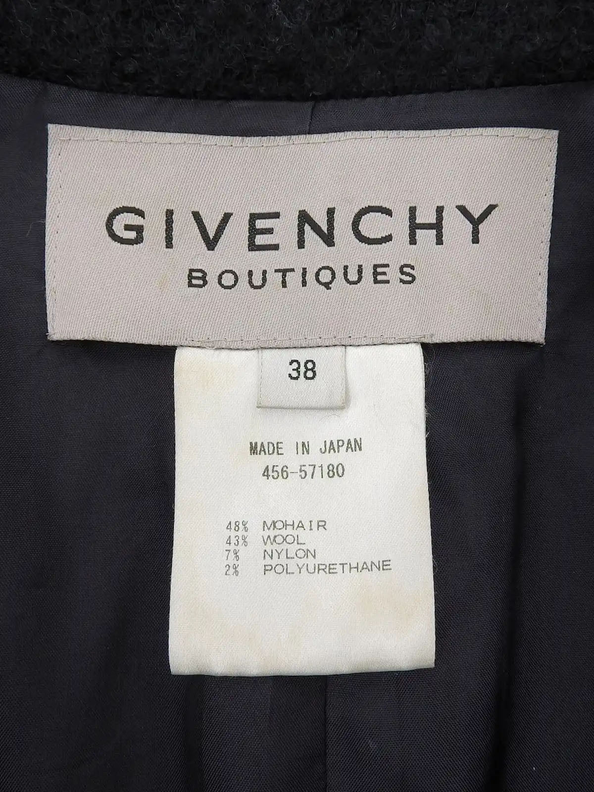 モヘアウールロングコート ブラック