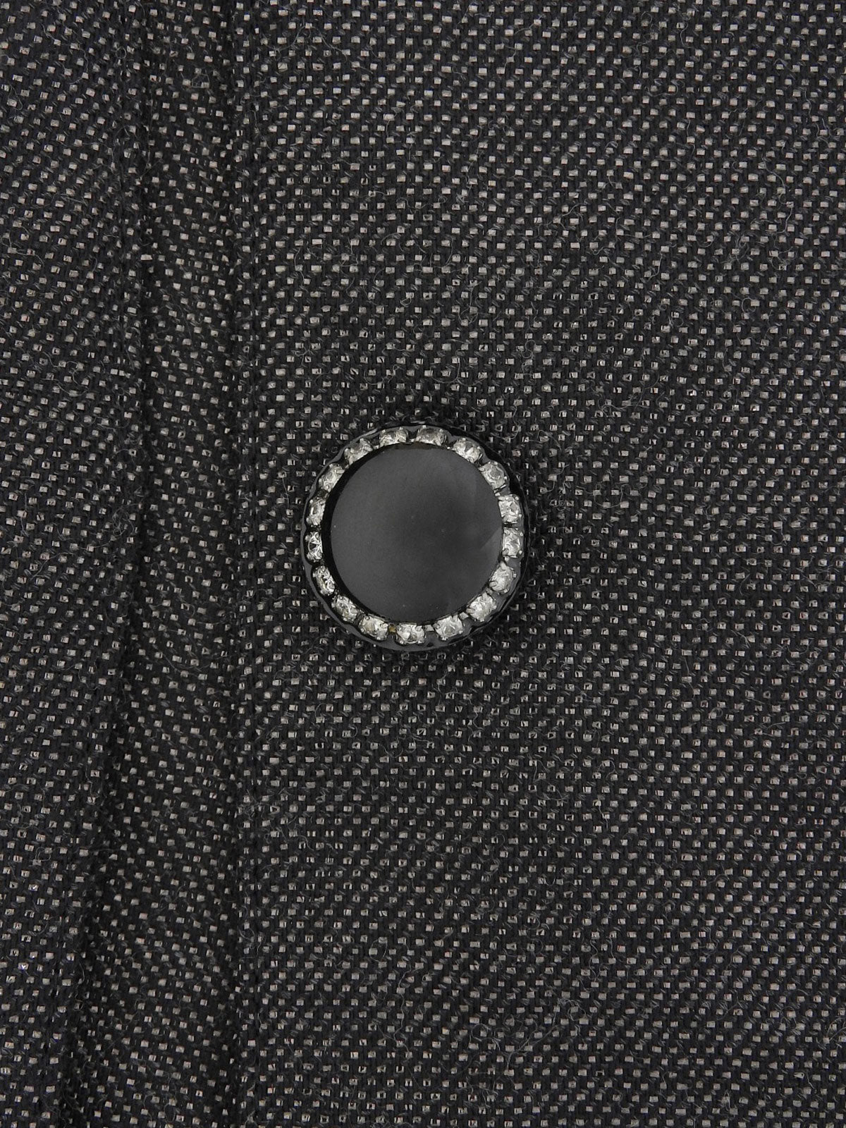 Rhinestone Button Jacket in Black