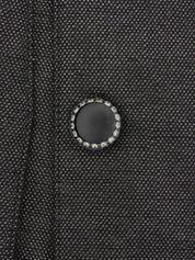 Rhinestone Button Jacket in Black
