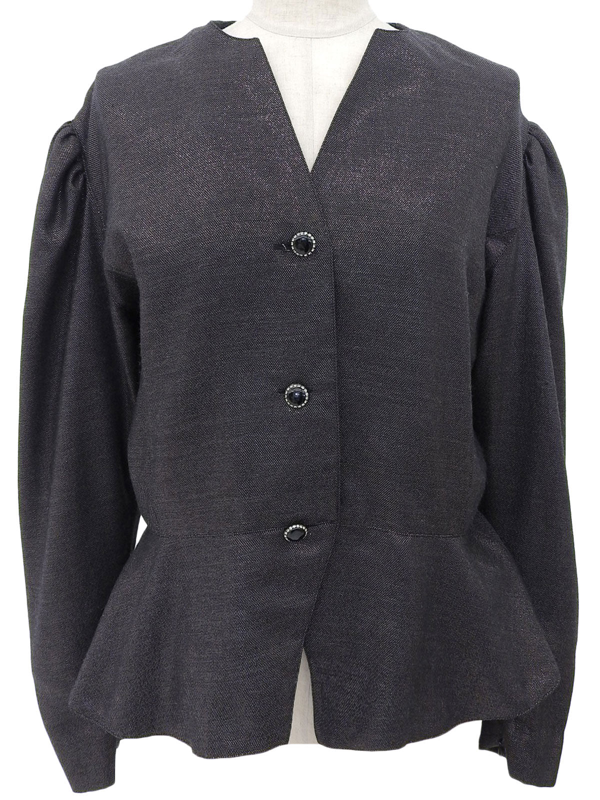 Rhinestone Button Jacket in Black