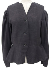 ラインストーンボタンジャケット ブラック