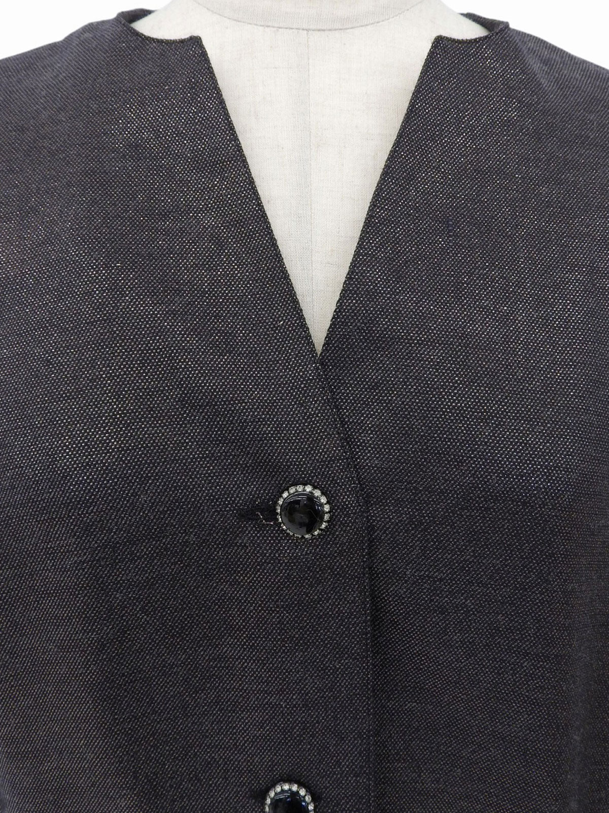 Rhinestone Button Jacket in Black