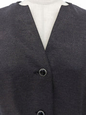 Rhinestone Button Jacket in Black