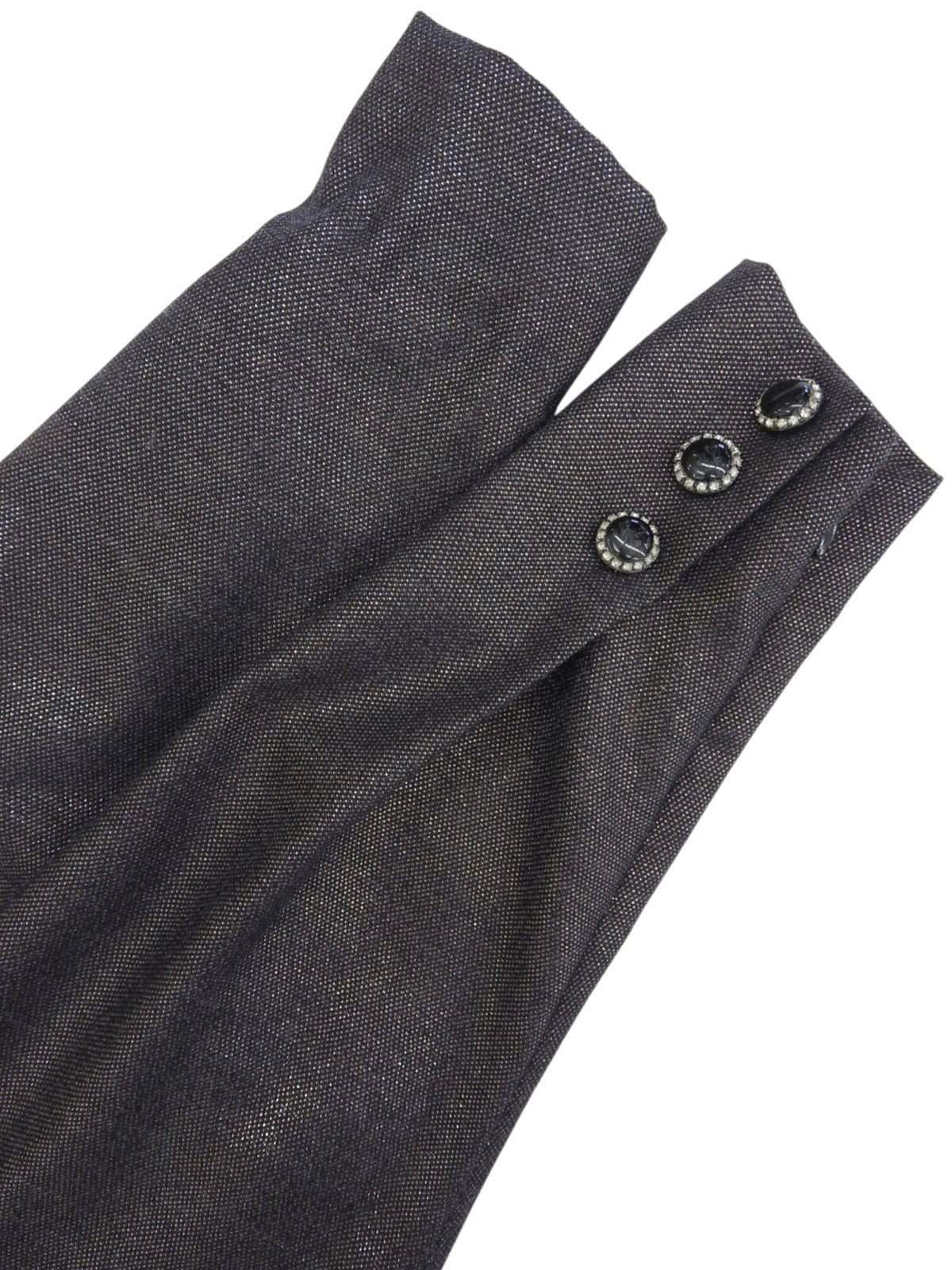 ラインストーンボタンジャケット ブラック