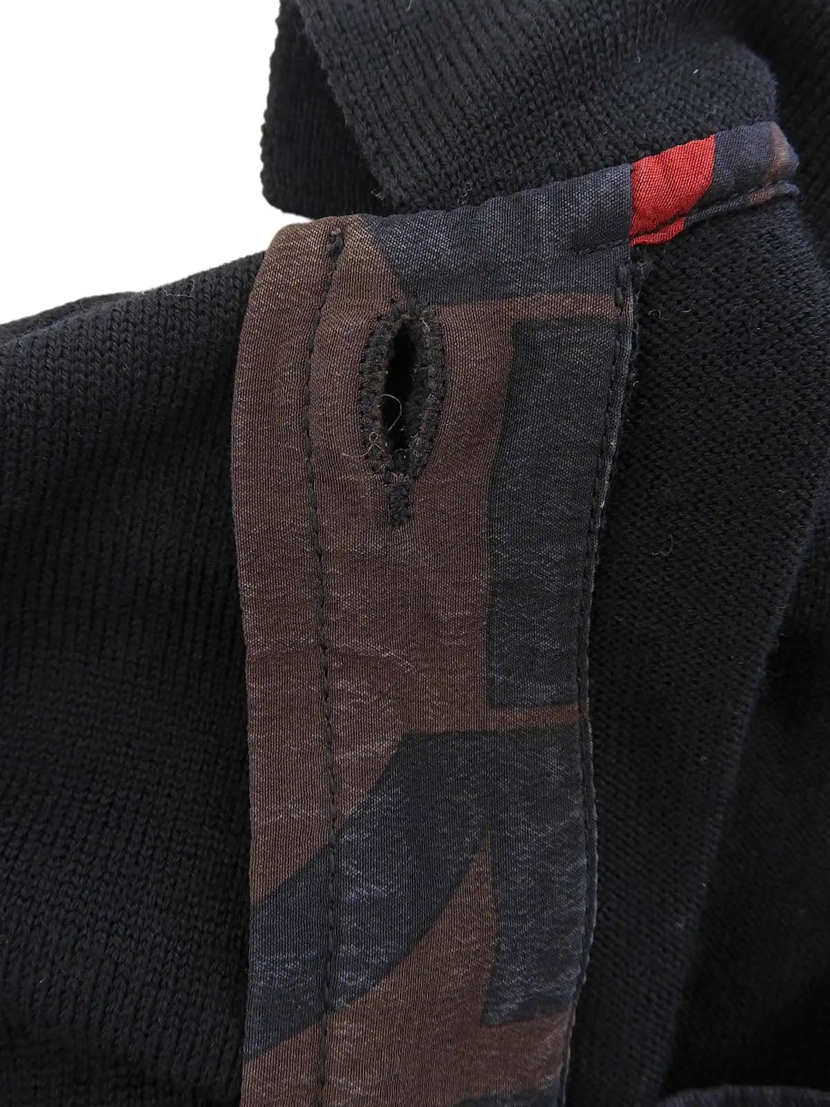 Shell Logo Button Long Sleeve Polo Shirt in Black