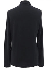 Shell Logo Button Long Sleeve Polo Shirt in Black