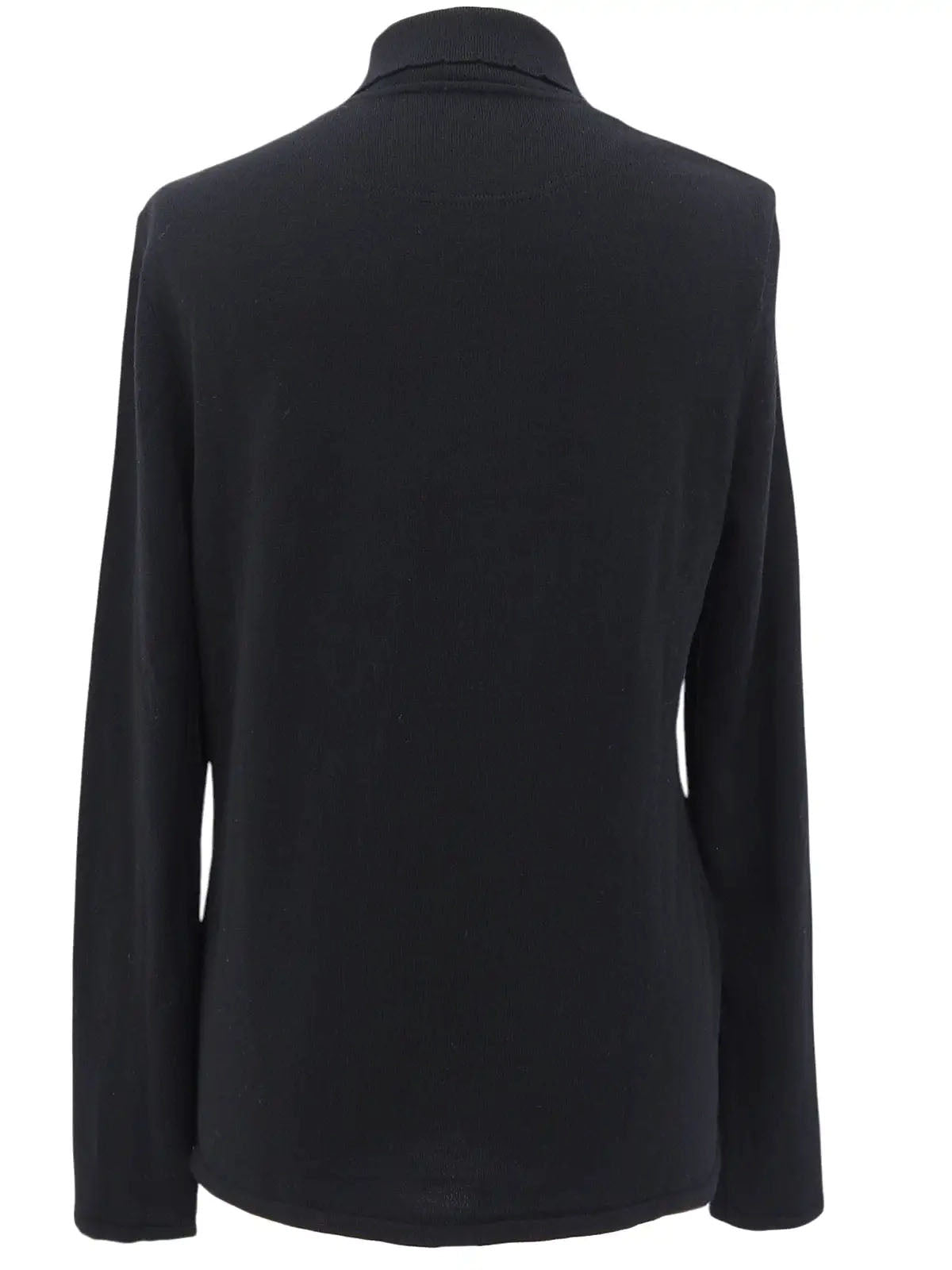Shell Logo Button Long Sleeve Polo Shirt in Black
