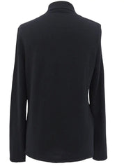 Shell Logo Button Long Sleeve Polo Shirt in Black