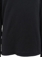 Shell Logo Button Long Sleeve Polo Shirt in Black